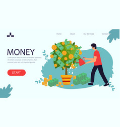 Landing Page Banner Man Couple Saving Money