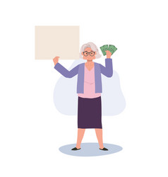 Financial Concept Full Length Senior Lady