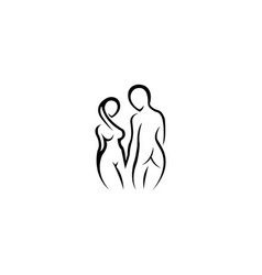 Naked Couple Art Logo Design