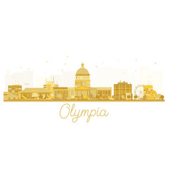 Olympia City Skyline Golden Silhouette