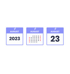 August 23 Calendar Design Icon 2023 Calendar