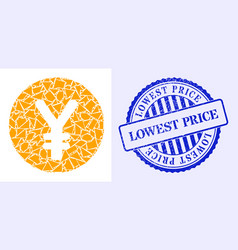 Debris Mosaic Yen Coin Icon With Lowest Price