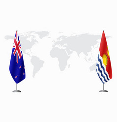 New Zealand And Kiribati Flags For Official