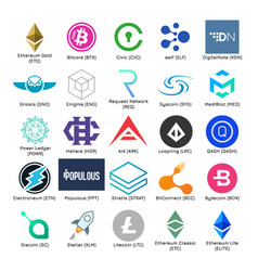 Set Of Logos Popular Cryptocurrency