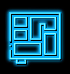 Foundation Plan Neon Glow Icon