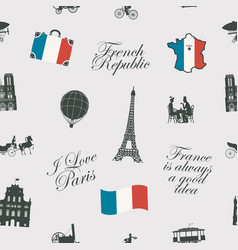 Seamless Pattern On France And Paris Theme