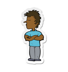 Sticker Of A Cartoon Man Refusing To Listen