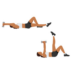 Woman Doing Dumbbell Pullover Leg Raise Exercise