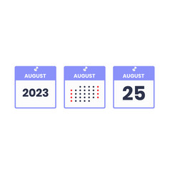 August 25 Calendar Design Icon 2023 Calendar