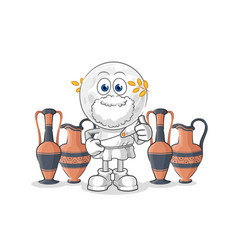 Golf Head With Greek Clothing Cartoon Mascot