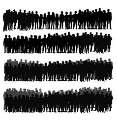 Isolated Silhouette Group Crowd People Set