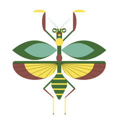 Praying Mantis Icon In Geometric Flat Style