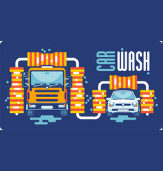 Truck And Car At An Automatic Car Wash