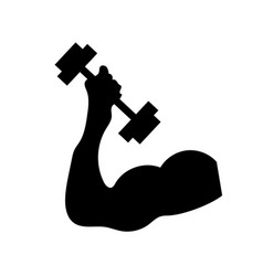 Upper Arm Biceps And Dumbbell Silhouette Icon