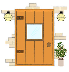 Cartoon Door With Window