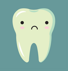 Cartoon Flat Of A Sick Tooth Kawaii