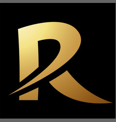 Gold Abstract Uppercase Spiky Letter R Icon