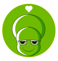 Head Icon Cute Girl With Heart Over Smug