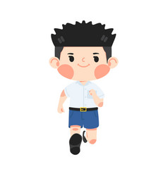 Kid Boy Student Running Children Cartoon