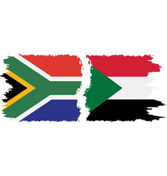 Sudan And South Africa Grunge Flags Connection