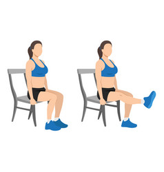 Woman Doing Seated Chair Leg Extensions