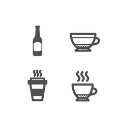 Beer Dry Cappuccino And Takeaway Icons Espresso