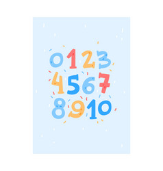 Cute Blue Kids Poster With Numbers As Nursery