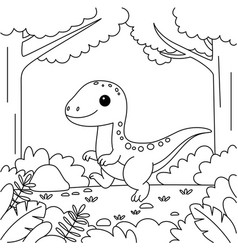 Cute Velociraptor Dinosaur Coloring Page