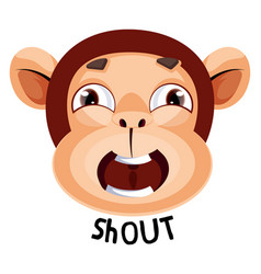 Monkey Is Yelling Shout On White Background