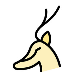 Oryx Gazelle Icon Color Outline