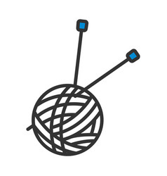 Yarn Ball With Knitting Needles Icon