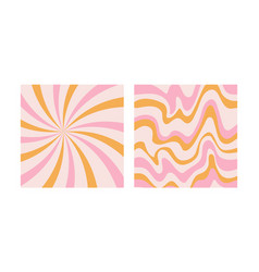 Set Of Retro Trendy Groovy Print Backgrounds