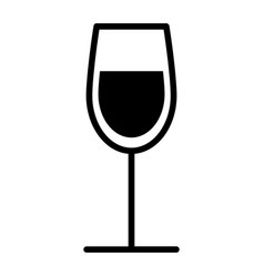 Black Wine Glass Icon On White Background