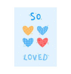 Cute Blue Kids Poster With Heart As Nursery Print