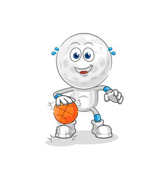 Golf Head Dribble Basketball Character Cartoon