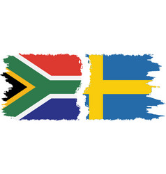 Sweden And South Africa Grunge Flags Connection