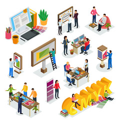 Advertising Agency Isometric Icons