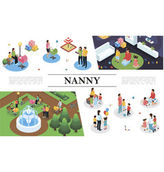 Isometric Nanny Work Concept