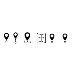 Location Pin Map Line Icon Set Compass Map Dist