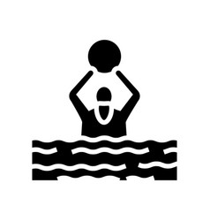 Swimming Exercise For Elderly People Glyph Icon