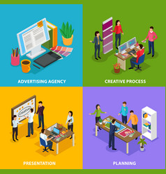 Advertising Agency Isometric Design Concept