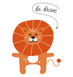 Be Brave Lion Wish Card With Scandinavian Animal