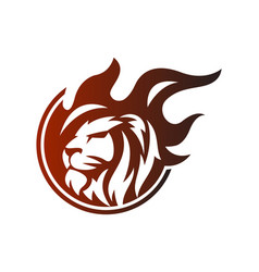 Lion On Fire Logo Design Clipart