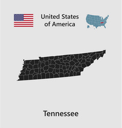 Map State Tennessee Flag And Usa