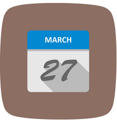 March 27th Date On A Single Day Calendar