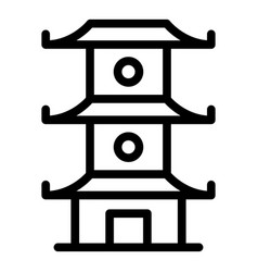 Sakura Pagoda Icon Outline Chinese