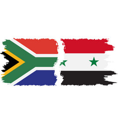 Syria And South Africa Grunge Flags Connection