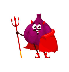 Cartoon Funny Halloween Fig Fruit In Devil Costume