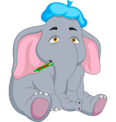 Cute Elephant Cartoon Is Sick