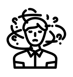 Frustrated Person Stress Headache Line Icon